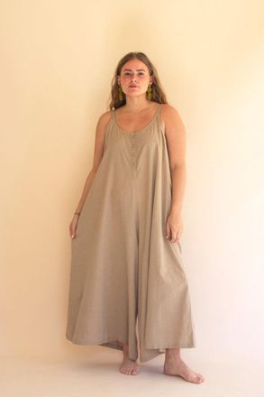 Kalalou Adjustable Strap Flowy Jumper With Button Detail