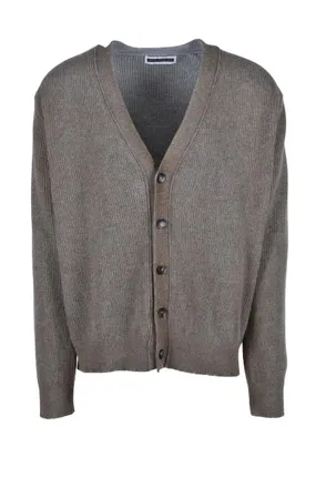 Original Vintage Style Military Green Cardigan with V-Neck