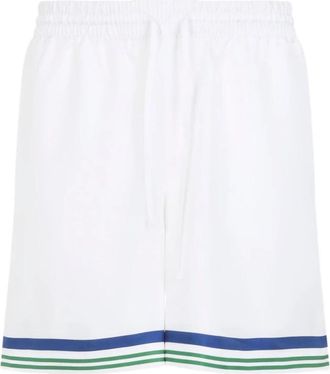 Casablanca Silk Twill Shorts - Heren - Korte Broeken - Wit - L - Polyester - Korte Broeken