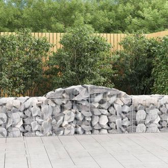 Berkfield Home Arched Gabion Baskets 15 pcs 300x50x60/80 cm Galvanised Iron in Silver