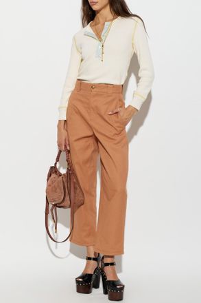 Chlo&eacute; Top With Z Logo, Womens, Cream