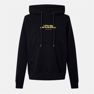 Off-white Mens Off White Relaxed Fit Lettering Kangaroo Pocket Sweatshirt in Black - Size X-Small