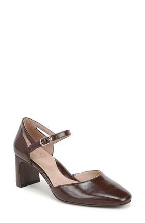 Naturalizer Yasmine Mary Jane Block Heel Pump - Wide Width Available in Cappuccino Brown Faux Leather at Nordstrom Rack, Size 9.5
