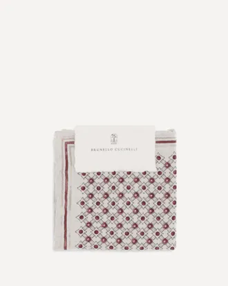 Brunello Cucinelli Silk Pochette with geometric pattern Male UNI