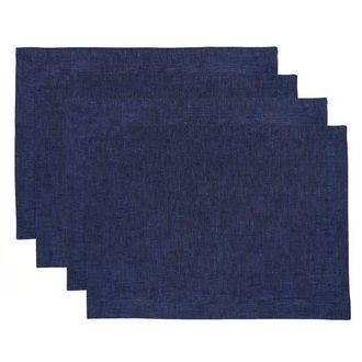 Solino Home Linen Placemats - Athena, 14 x 19 in Chambray Navy at Nordstrom, Size Medium