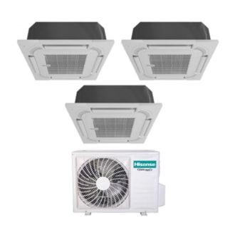 Hisense Trial Split Inverter Aire Acondicionado Cassette 9+9+12 Con 3amw62u4rjc R-32 Wi-fi Opcional 9000+9000+12000 Con Mando A Distancia Y Panel Incluido