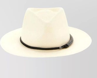Brunello Cucinelli straw woven fedora hat