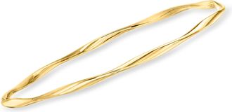 RS Pure Ross-Simons Italian 14kt Yellow Gold Twisted Bangle Bracelet
