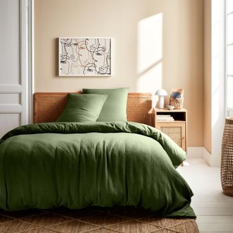 Sweeek Ropa De Cama De Gasa Y Algod&oacute;n Caqui