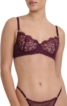 Kat The Label Maverick Lace Underwire Bra in Raisin at Nordstrom, Size X-Large