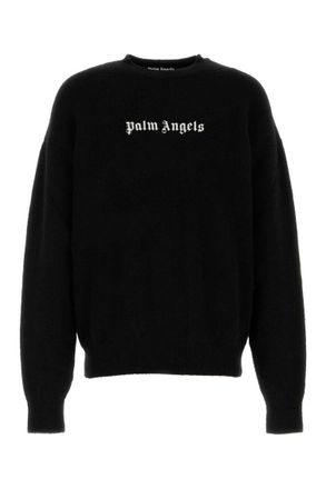 Palm Angels Black Crewneck Logo Sweater