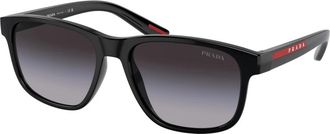 Prada Futuristische casual zonnebril Linea Rossa - Heren - Zonnebrillen - Zwart - 56 MM - Accessoires