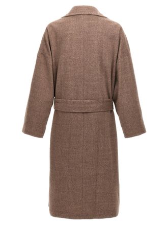 Etro Single-Breasted Wool Coat - Taupe