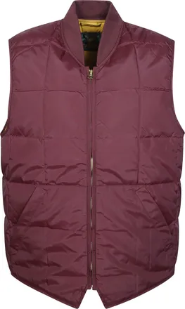 Fortela Vest1 Quilted Burgundy Ribbed Collar Nylon Vest