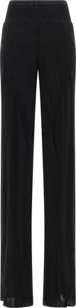 Rick Owens Womens Black Silk Flared Pants