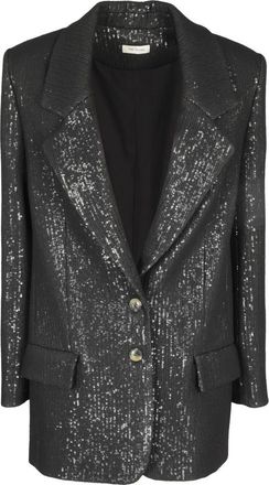 The Mannei Sprankelende Pailletten Top - Dames - Blazers - Zwart - S - Pailletten - Jassen