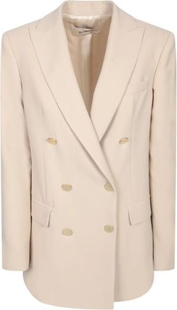 Blanca Vita Elegante Double-Breasted Jas - Dames - Blazers - Beige - S - Jassen