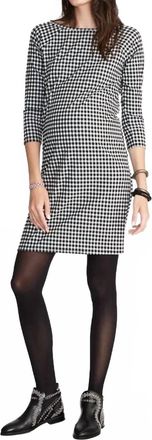 Hatch The Mila 3/4 Sleeve Dress In Black/ivory