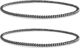 Sterling Forever Silver Beaded Stretch Bracelet Set