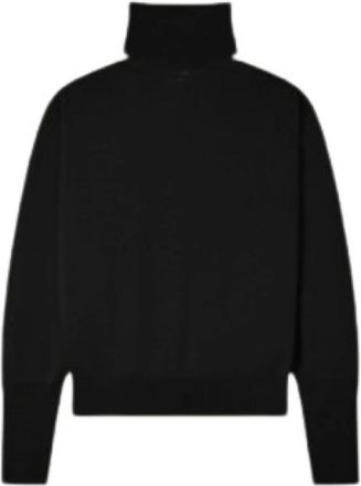 Courr&egrave;ges Logo Ribbed-Knit Turtleneck Trui - Dames - Coltruien - Zwart - S - Polyester - Truien & Vesten
