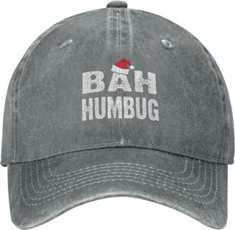 Generic Baseball Cap Bah Humbug Trucker Hat Ladies Hip Hop Cap Personalised Baseball Hat Running Hat, for Beach, Outdoor, Fishing