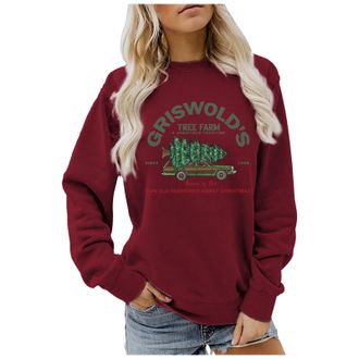 Generic Griswolds Tree Farm Sweatshirts Women Christmas Family Graphic Loose Fall Winter Sweatshirt Long Sleeve Shirt Tops