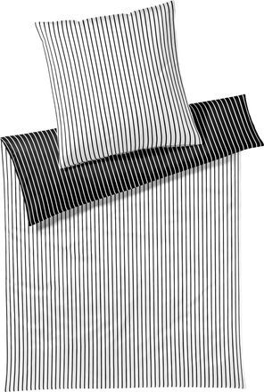 Elegante Bettw&auml;sche Lined, Schwarz-Weiss