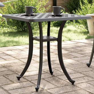 vidaXL Mesa De Jard&iacute;n Aluminio Fundido Negro 80x80x75 Cm Vidaxl