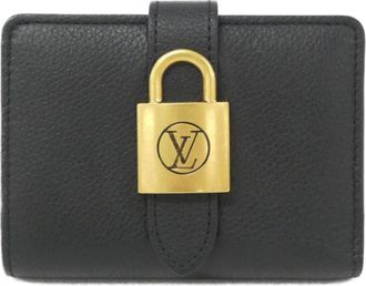 Louis Vuitton Black Leather Wallet (Bi-Fold) (Pre-Owned)