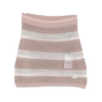 Amiri Short Skirts, female, Gray, Size: S Striped Knit Mini Skirt