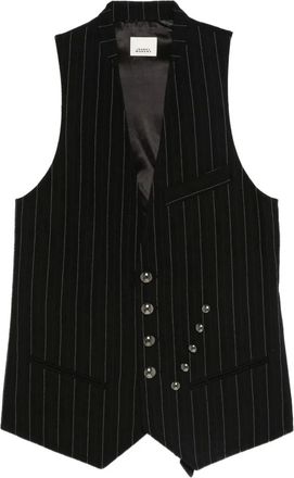 Isabel Marant pinstripe buttoned waistcoat - Black