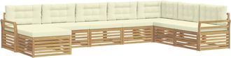 vidaXL Conjunto De Sof&aacute;s De Exterior 8 Uds. Blanco Y Crema Vidaxl