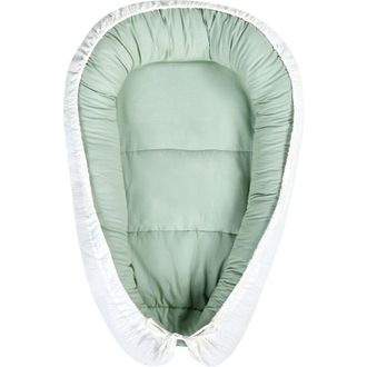 Beliani Beliani - Cuna Nido Moderno De Algod&oacute;n Para Reci&eacute;n Nacidos 55 X 90 Cm Nido Colecho Reversible Verde Claro Y Blanco Ereb