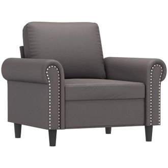 vidaXL Sill&oacute;n Cuero Sint&eacute;tico Gris 60 Cm Vidaxl