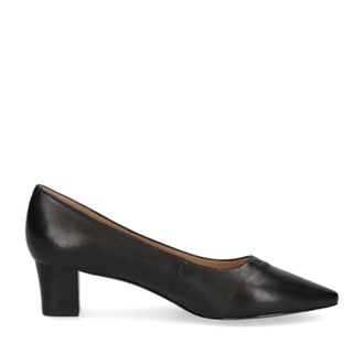 Peter Kaiser Black Pointed Toe Block Heel Leather Dress Pumps