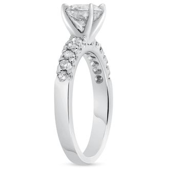Pompeii3 1.90ct Pave Diamond Engagement Ring 14K White Gold Lab Grown Size Selectable