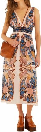 Farm Rio Garden Scarf Midi Dress In Soft Pink