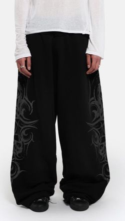 Jaded London Glitter Tattoo Monster Sweatpants in Black at Nordstrom, Size Xx-Large