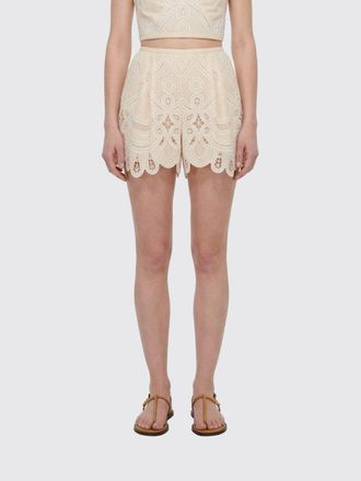 Elie Saab Pantaloncini a vita alta in pizzo macram&egrave; plissettato