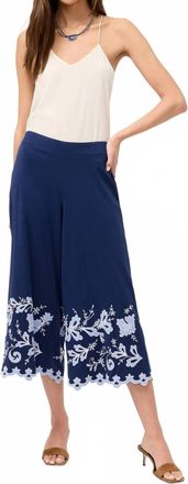 Johnny Was Addeline Knit Culotte Pant In Navy