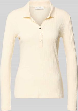 Marc O'Polo Slim Fit Langarmshirt aus Baumwoll-Modal-Mix in Offwhite, Größe XXL