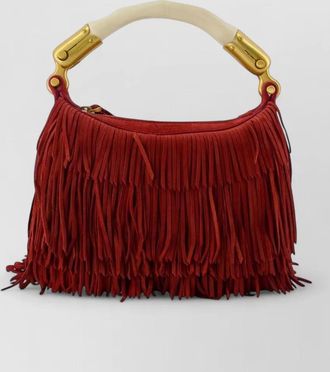 Balmain ebene mini leather shoulder bag