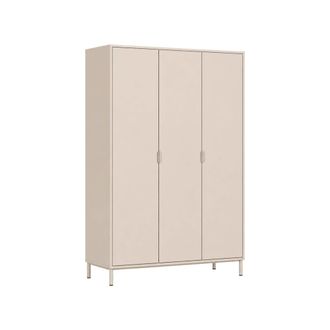 Sweeek Vestidor, armario de madera y metal con 3 puertas, beige