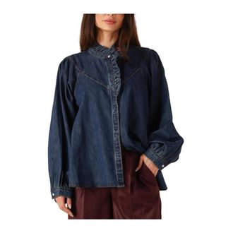 Suncoo Overhemden, Dames, Blauw, M, Katoen, Lively Blouse