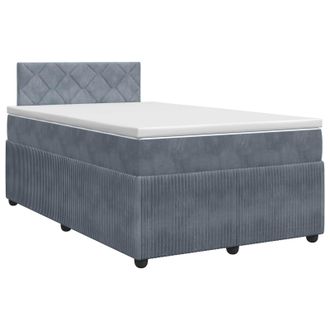 vidaXL Cama Box Spring Con Colch&oacute;n Gris Oscuro 120 X 190 Cm Terciopelo Vidaxl
