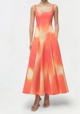SIMKHAI Lara Midi Dress In Golden Hour Sunset