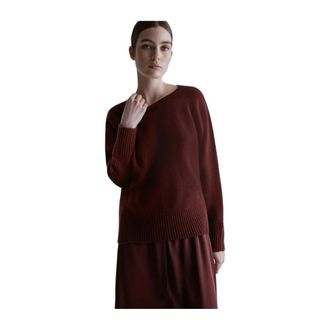 Marella Round-neck Knitwear, female, Red, Size: XL Celia Round-neck Sweater