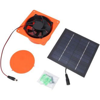 OEM Kit De Ventilaci&oacute;n Solar Con Panel De Silicio Monocristalino De 20 W Y 5 V Y Deflector Redondo Para Invernaderos, Autocaravanas Y Barcos. -crezuo
