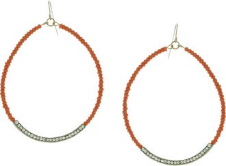 Olivia Welles Crystal Beaded Hoop Earrings in Burnished Gold /Clear at Nordstrom Rack