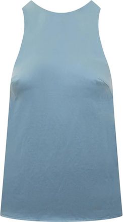 Loulou Studio Zijden Tanktop - Dames - Tops zonder mouwen - Blauw - M - Tops